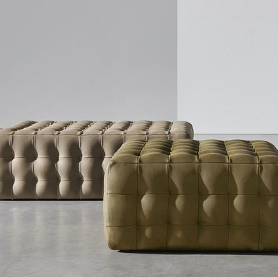 Pouf Chocolat imbottito e trapuntato di Twils