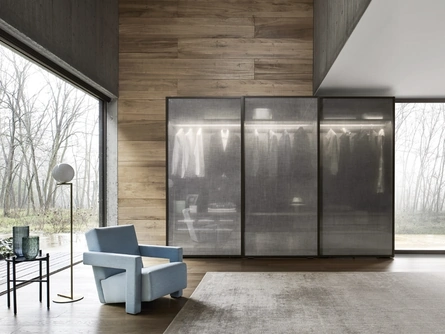 Armadio scorrevole Scrigno in vetro tramato di Sangiacomo