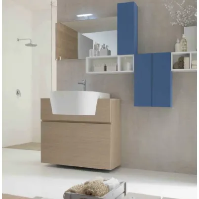 Mobile da Bagno a terra in rovere ecru Canestro 10 di Novello