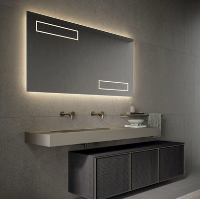 Mobile da Bagno sospeso Quari New 05 in rovere fumo di Novello