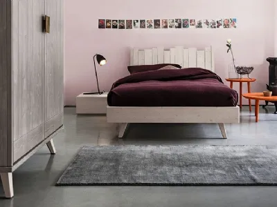 Cameretta per ragazzi in legno massello con letto da una piazza e mezza M05 Maestrale di Scandola