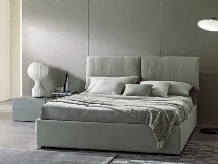 Letto in tessuto imbottito con contenitore Kest di Essedue