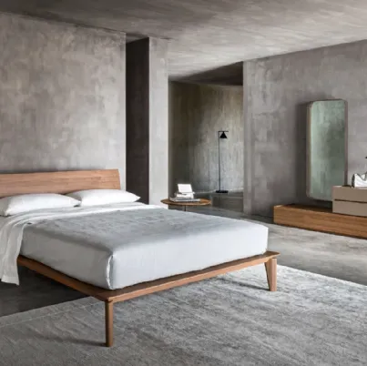 Letto in legno con testiera Folio di Sangiacomo