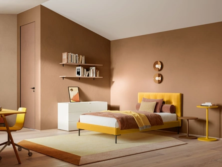 Letto Singolo in tessuto Max Capitonné di Twils