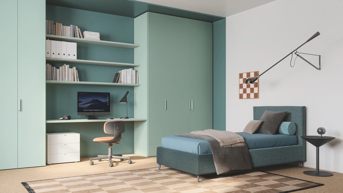 Letto Singolo in tessuto con box contenitore Max di Twils