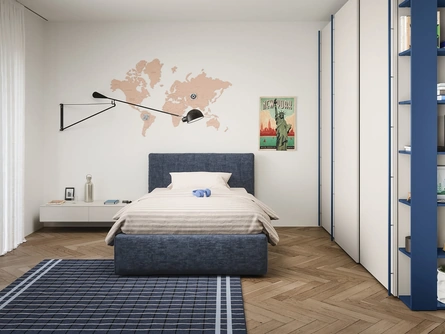 Letto singolo Swell con contenitore di Nidi