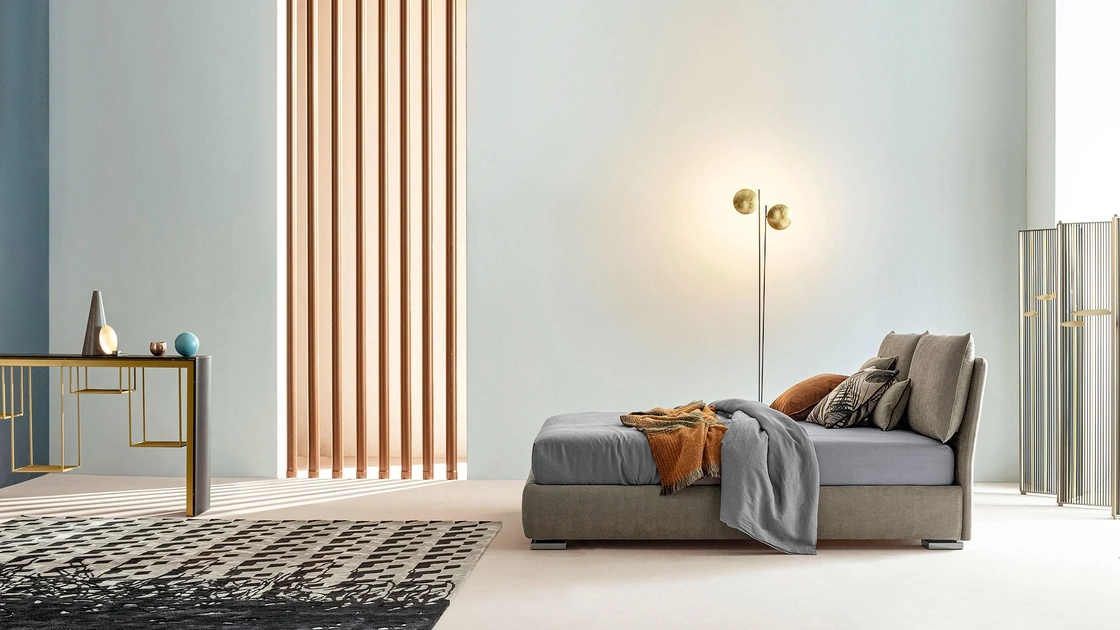 Letto in tessuto con testiera Soul di Twils