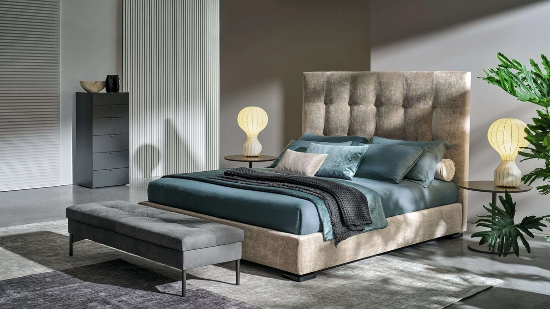 Letto con testiera Max Capitonné Alto di Twils