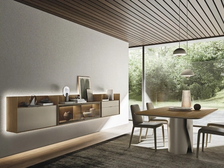 Mobile sospeso Cabaret One 03 in materico e legno di Sangiacomo