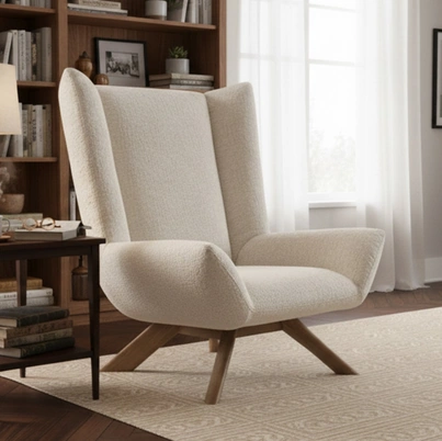 Poltrona Dalia in tessuto imbottito di Calligaris