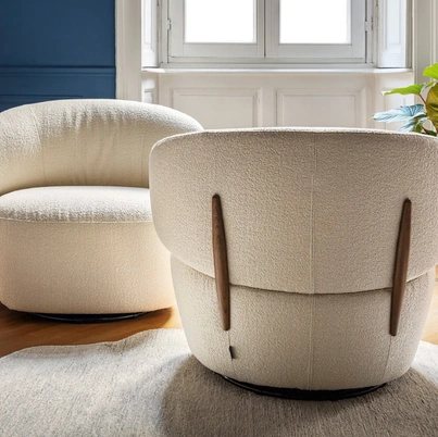 Poltrona Mara in tessuto imbottito di Calligaris