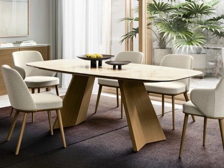 Sedia in tessuto Foyer con gambe in legno di Calligaris