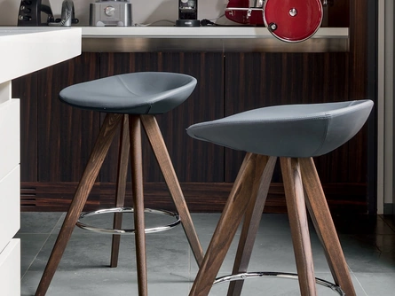 Sgabello Palm in pelle di Calligaris