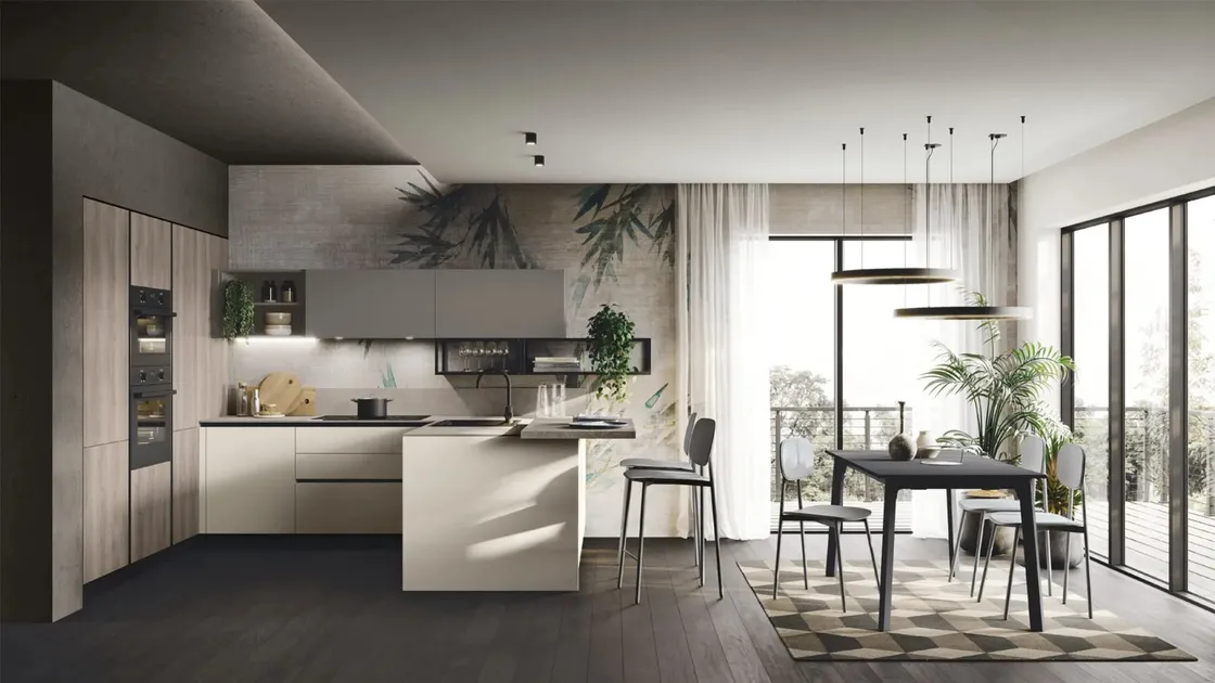 Cucina Moderna con penisola Art-Kaya 05 di Stosa