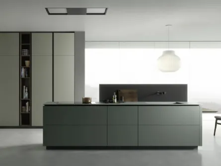 Cucina moderna M2 Goccia in Fenix Verde e Nero di Meson's Cucine