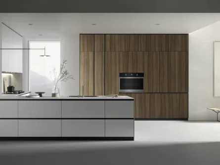 Cucina su misura con penisola M2 Linea n laccato Bianco di Meson's Cucine