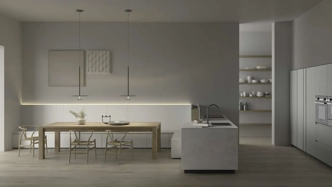 Cucina su misura M2 Linea in laminato Omnia Kandia Bianco di Meson's Cucine